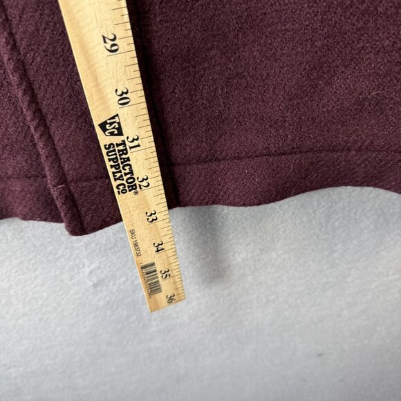 Uniqlo Wool Blend Pea / Duffle Coat Men’s Small Burgundy Toggle‎ Buttons Preppy - Picture 5 of 11